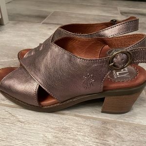 Fly London metallic sandals size 7